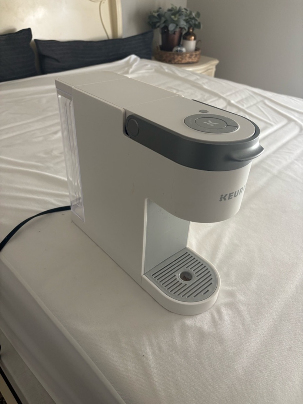 Keurig Compact Single-Serve Coffee Maker in White and Gray